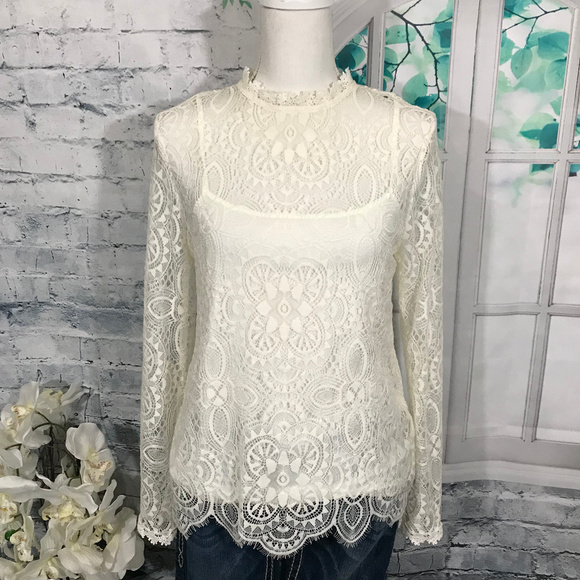 Simply Styled Tops - Simply Styled Lace Blouse Sz M (F31)